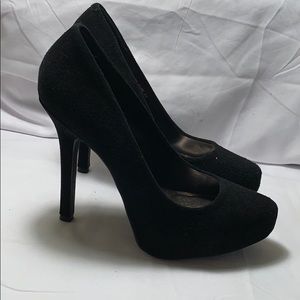 Cathy Jean Black Suede Pumps